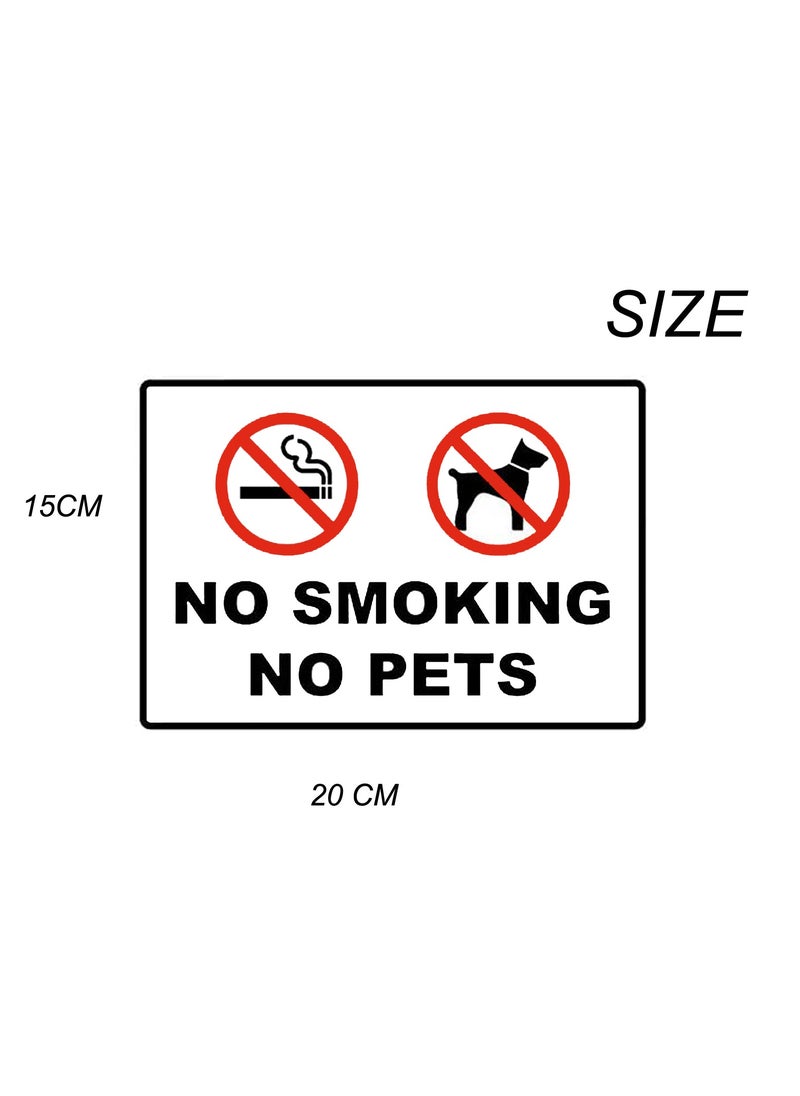 Generic Informational signboard sticker with the phrase No Smoking and No Animals  - Image 4