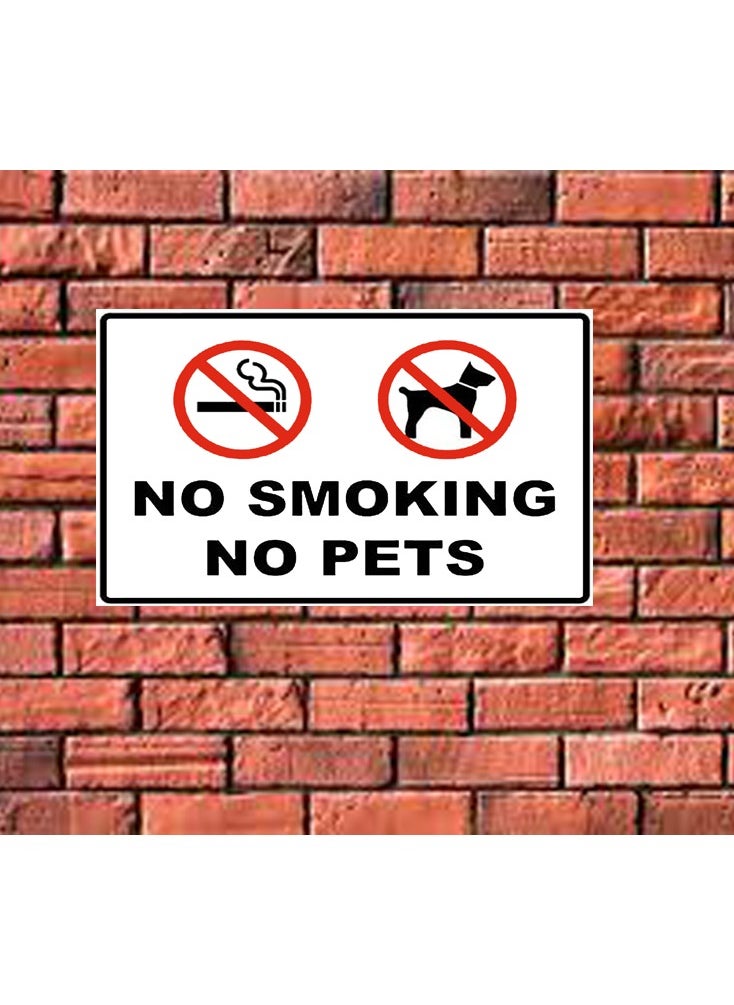 Generic Informational signboard sticker with the phrase No Smoking and No Animals  - Image 3