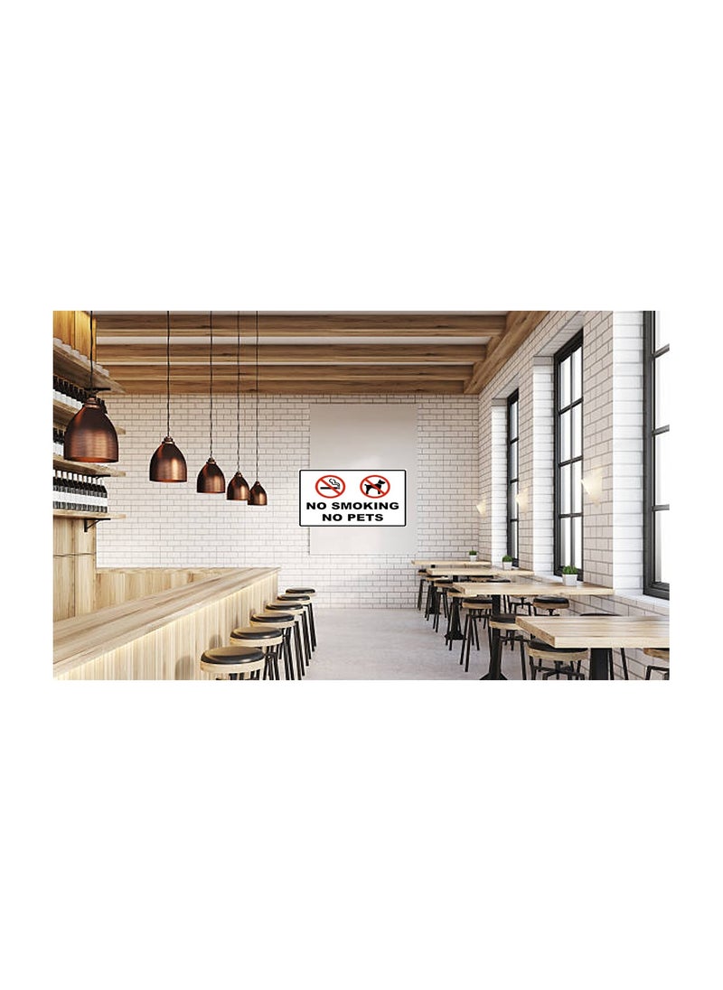 Generic Informational signboard sticker with the phrase No Smoking and No Animals  - Image 5