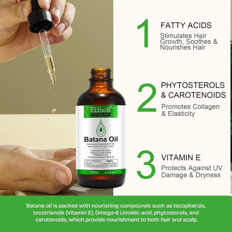 ELBBUB Batana Oil for Hair - Organic Hair Oil for Growth and Repair of Dry, Damaged Hair, Face and Body Care - Image 4