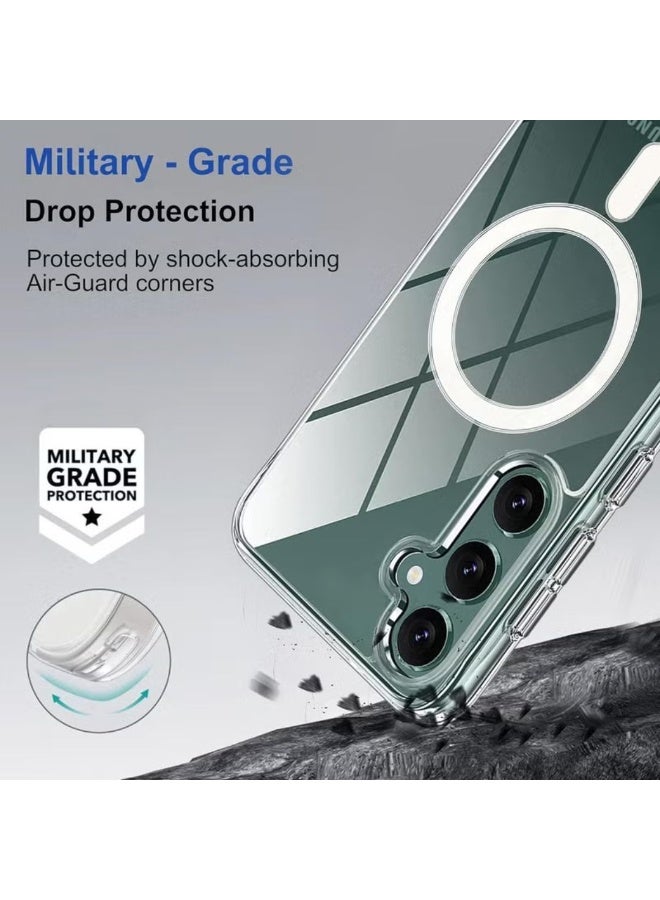RADSUN Clear Magnetic Shockproof Case Cover for Galaxy S25 Plus – Transparent Slim Protective Case with Strong Magnetic Adsorption & Drop Protection - Image 3