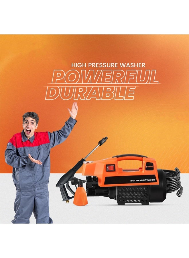 BlueFire Car Washer High Pressure Pump 1800W | 120 Bar | 6.5L/Min Flow Rate | Corded Electric | Durable & Powerful Pressure Washer with 5m Hose, Spray Gun & Water Filter | Portable Cleaning Machine for Car, Bike, Home, and Outdoor Use - Image 2