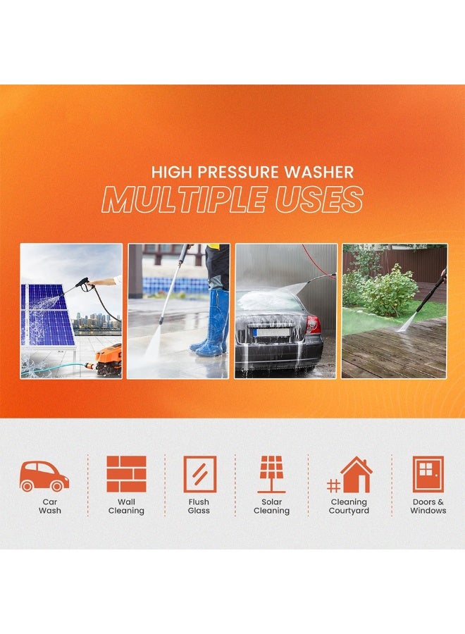 BlueFire Car Washer High Pressure Pump 1800W | 120 Bar | 6.5L/Min Flow Rate | Corded Electric | Durable & Powerful Pressure Washer with 5m Hose, Spray Gun & Water Filter | Portable Cleaning Machine for Car, Bike, Home, and Outdoor Use - Image 5