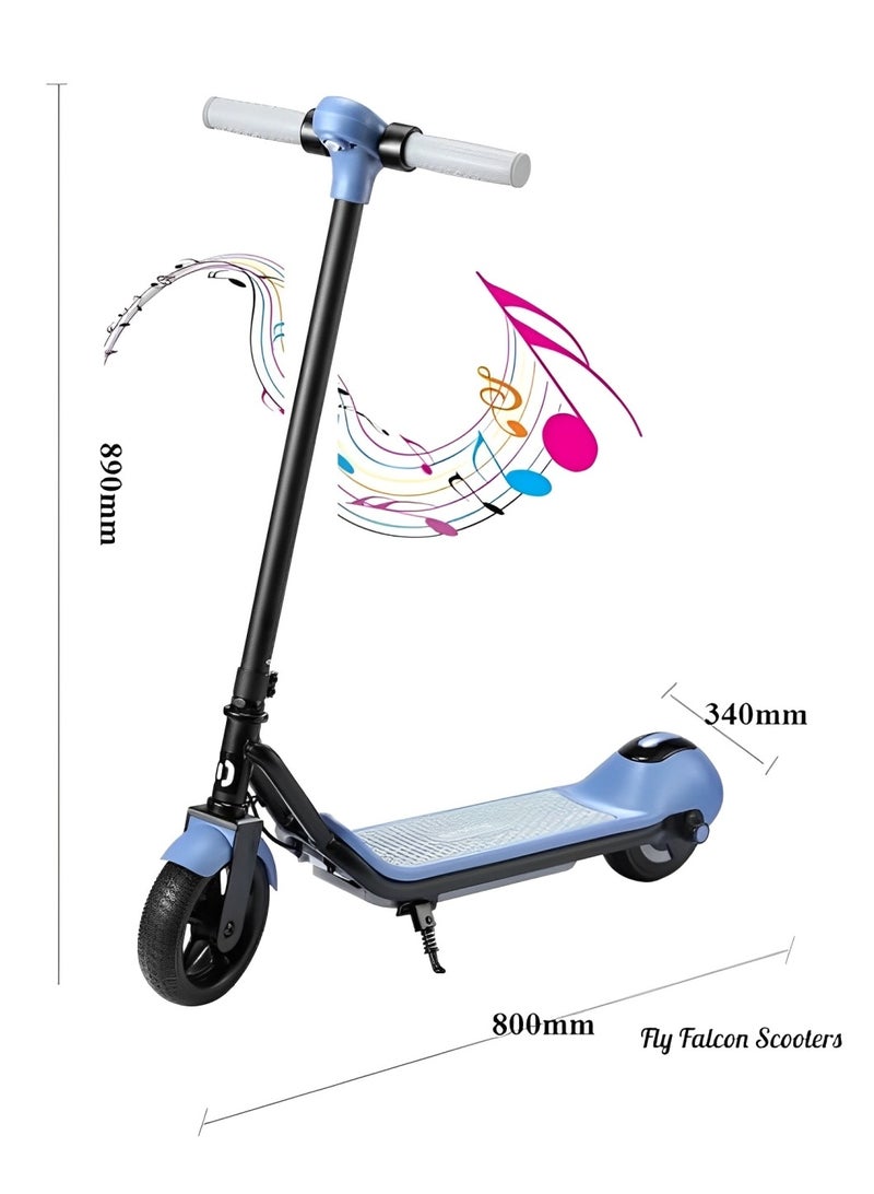 Shard Kids Electric Scooter - 24V Foldable Design | Headlight, Floor Atmosphere Lamp & Rear Lamp Belt | Bluetooth Connectivity | 110W Brushless Motor | Blue Color | Safe & Fun for Kids  - Image 1