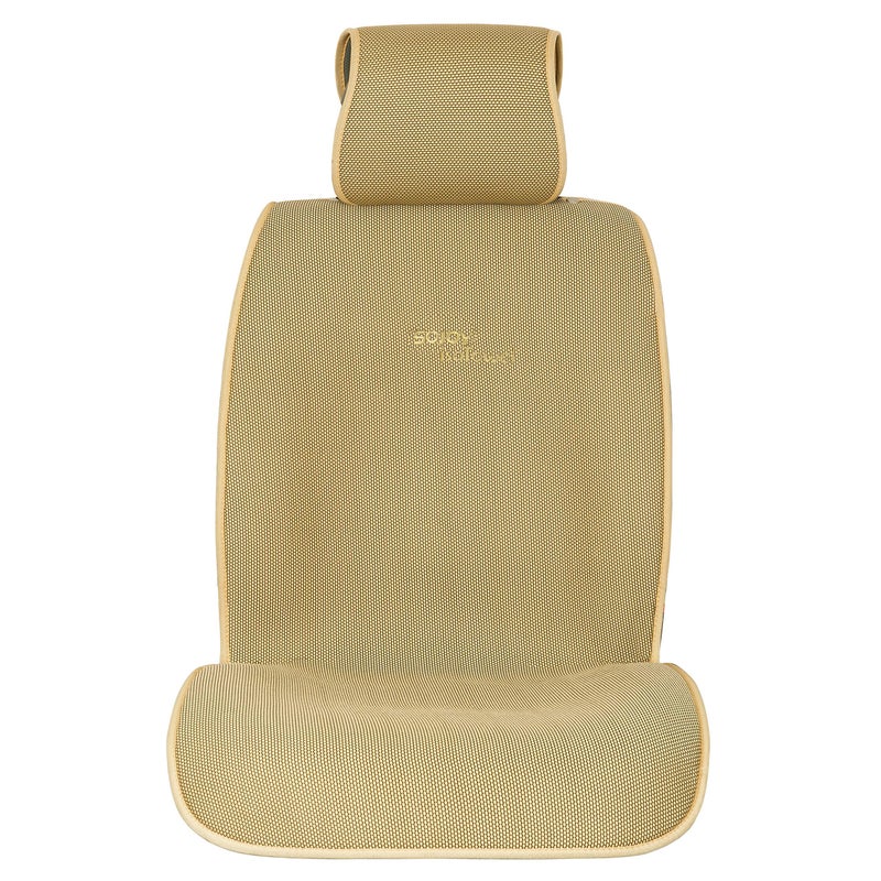 Sojoy IsoTowel Car Seat Cover, Microfiber Seat Protector with Quick-Dry Non-Slip Base,Car seat Protector for All Workouts, All-Weather Honeycomb Cloth (Tan) - Image 1