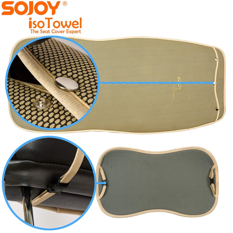 Sojoy IsoTowel Car Seat Cover, Microfiber Seat Protector with Quick-Dry Non-Slip Base,Car seat Protector for All Workouts, All-Weather Honeycomb Cloth (Tan) - Image 5