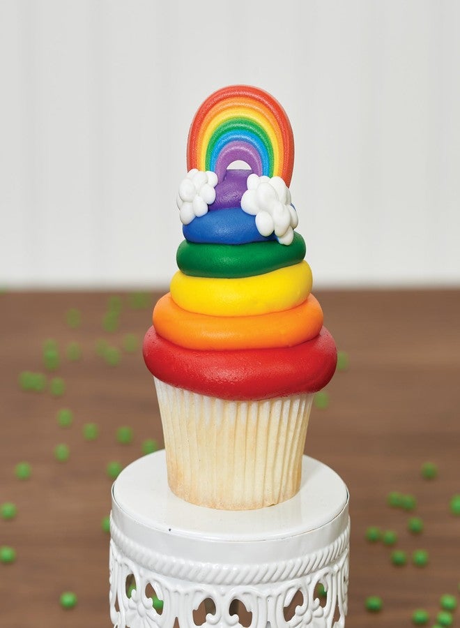DecoPac Rainbow Cupcake Toppers, 24 Multi-Color Cake Decorations, Food Safe Cupcake Rings - 24 Pack - Image 5