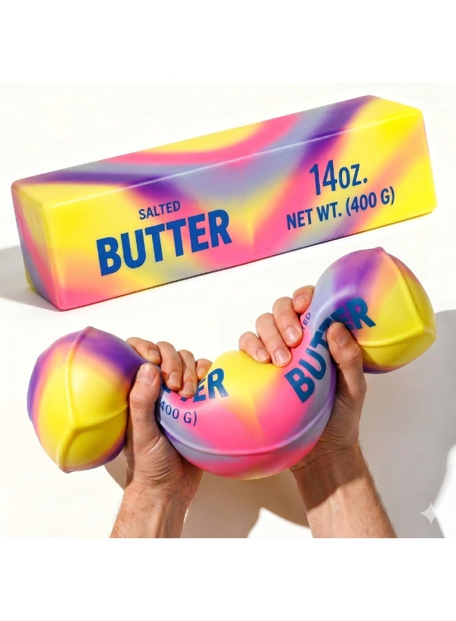 REZZOSS Realistic Stick of Butter Squishy Toy – 14oz (400g) Slow-Rise Salted Butter Stress Reliever | Soft TPR Squeeze Sensory Fidget Toy for Kids & Adults | Funny Prank Gag Gift & Decompression Office Desk Accessory | Perfect Birthday & Eid Gift - Image 1