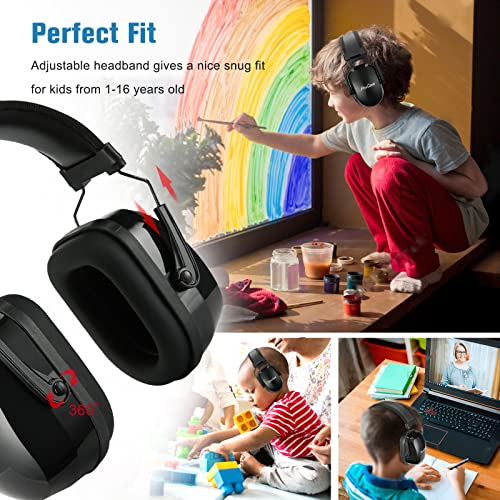 ProCase Kids Ear Protection SNR 29 dB Noise Cancelling Headphones for Autism Children Toddler Sound Proof Noise Reduction Earmuffs for Fireworks Flight Concert Black - Image 3