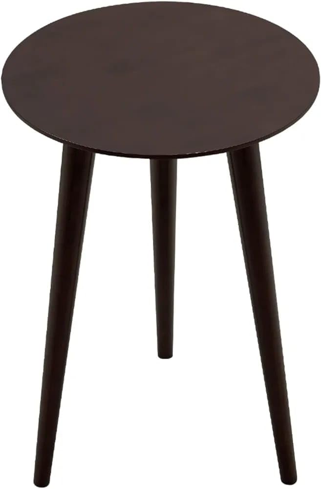 carpentray Side End Table for Livingroom Entryway Kitchen Mid Century Modern Real Solid Wood Sofa Tables Accent Round Coffee Table Brown - Image 1