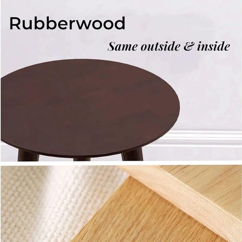 carpentray Side End Table for Livingroom Entryway Kitchen Mid Century Modern Real Solid Wood Sofa Tables Accent Round Coffee Table Brown - Image 4