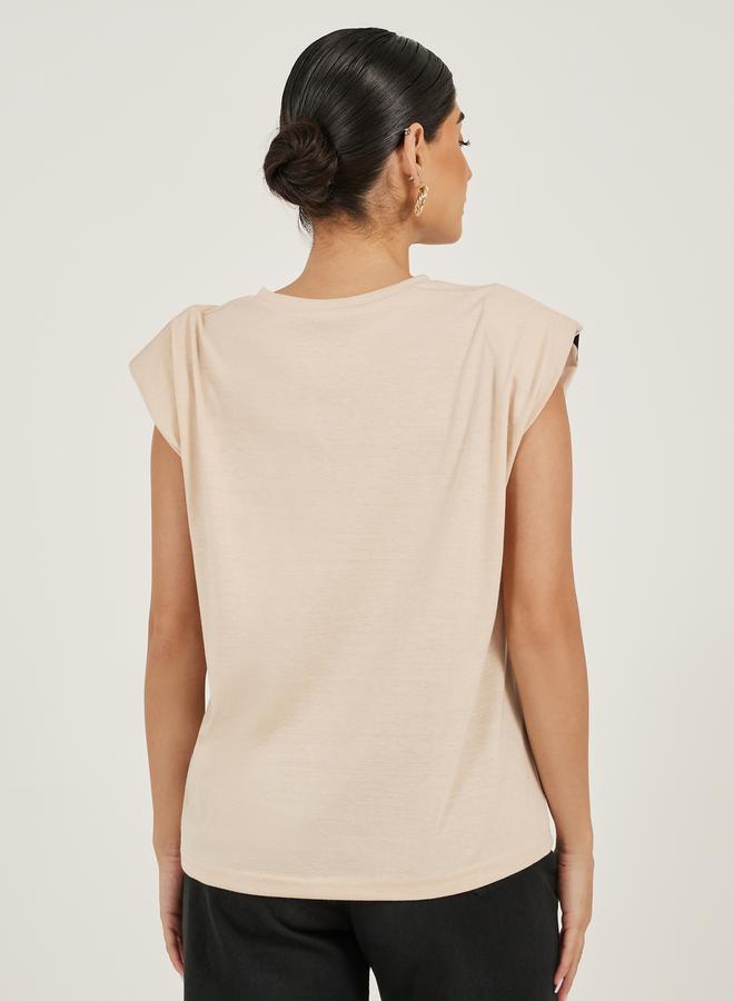 ستايلي تيشيرت بدون أكمام بطبعة جرافيك مبطن عند الكتف - Image 4