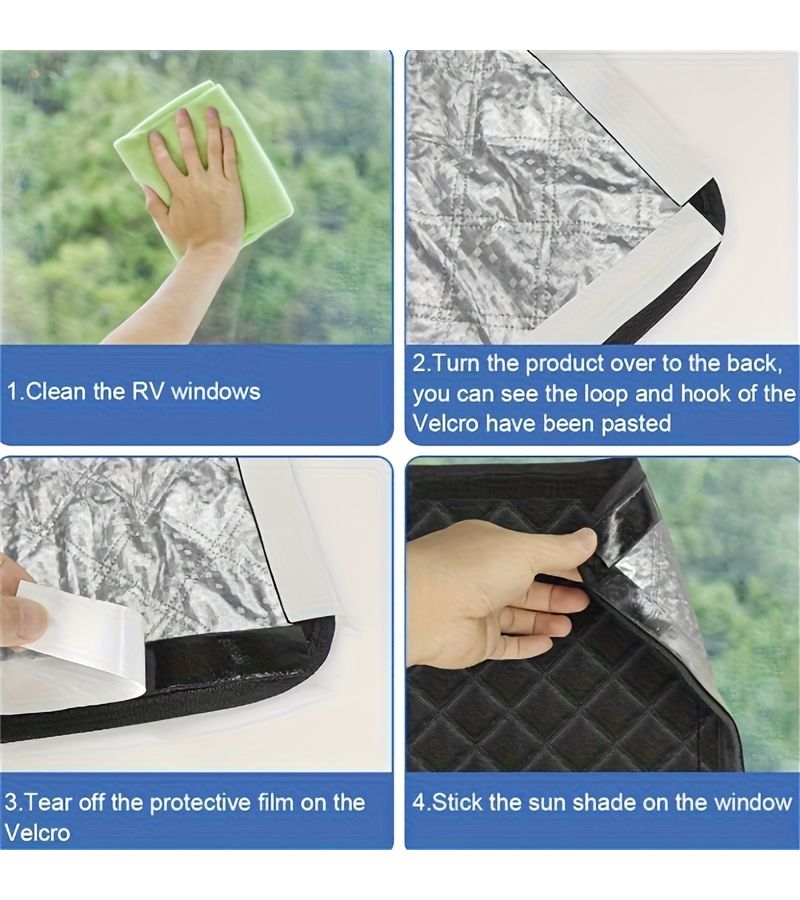 1pc Foldable RV Reflective Vent Mask with Aluminum Foil Insulated Sunshade - Image 4