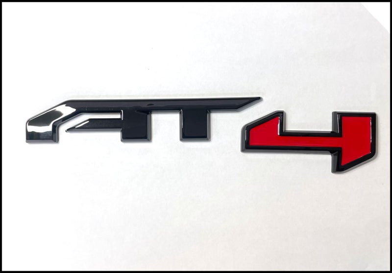 AT4 Door Emblem in Black & Red for 2019-2024 GMC Yukon, Sierra, and Canyon - Ideal for Both Right and Left Doors - Fits 1500, 2500HD, and 3500HD Models - Image 1