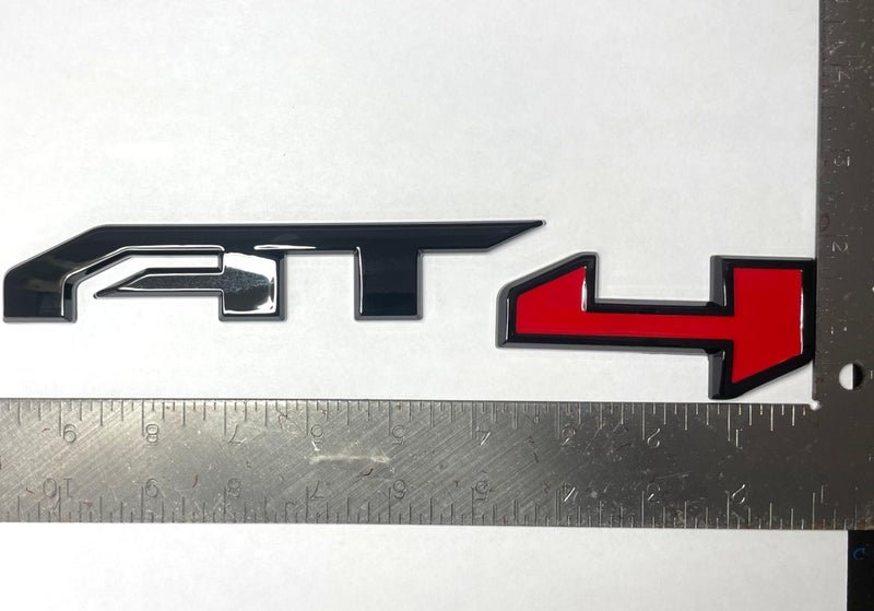 AT4 Door Emblem in Black & Red for 2019-2024 GMC Yukon, Sierra, and Canyon - Ideal for Both Right and Left Doors - Fits 1500, 2500HD, and 3500HD Models - Image 3