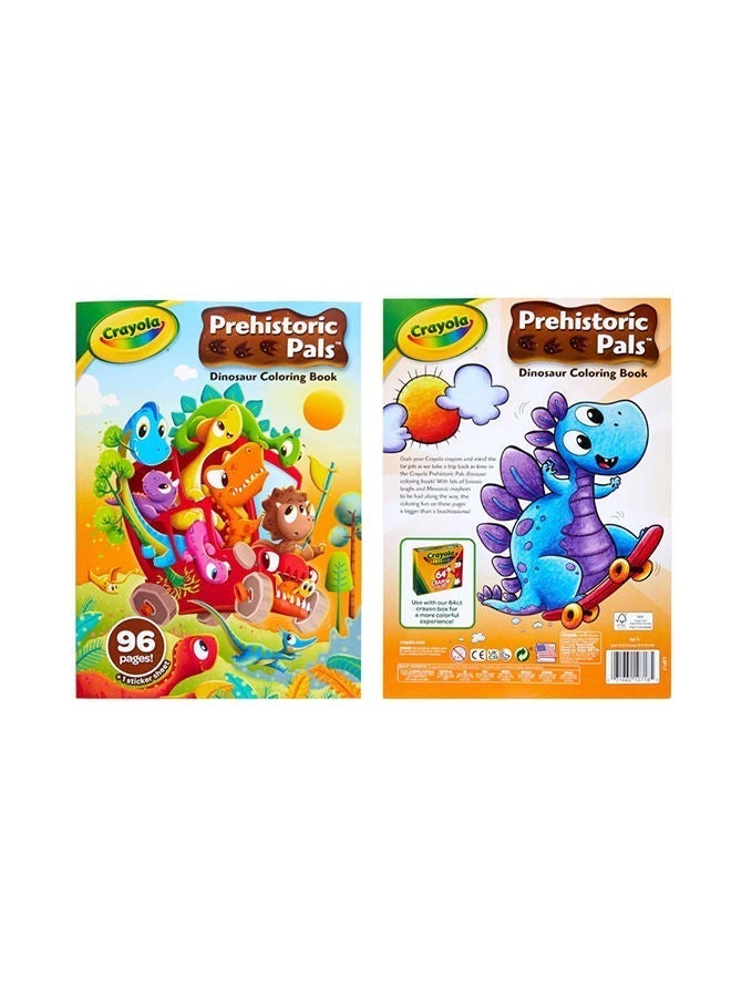 Crayola مجموعة كتاب تلوين 96 صفحة - أصدقاء ما قبل التاريخ، 8 أقلام تلوين قابلة للشنق، 8 أقلام رصاص ملونة طويلة، مجموعة حصرية جاهزة للمدرسة - Image 2