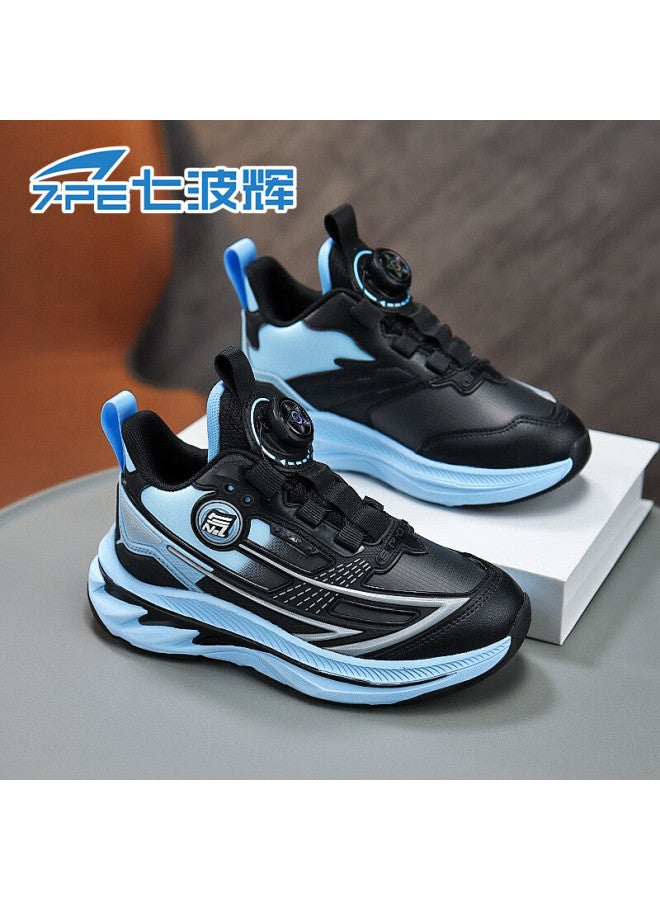 7-pe Boys' Shoes Autumn Winter New Youth Soft Sole Running Shoes Waterproof Leather Kids Sports Shoes