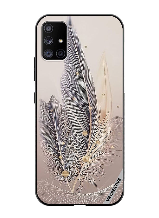 VR CREATIVE Protective Case Cover For Samsung Galaxy A71 5G Feather Leaf Art Design Multicolour  - Image 1