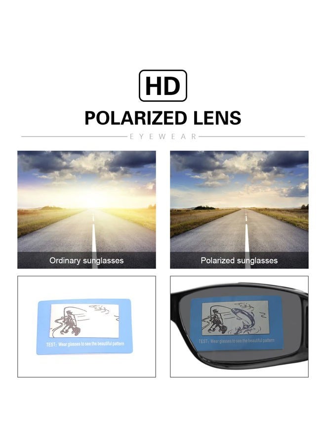 YIMI All-round sunglasses, polarised lenses for wearing over prescription glasses, fit over normal glasses with 100% UV protection, Black Frame/Grey Lens - Image 3