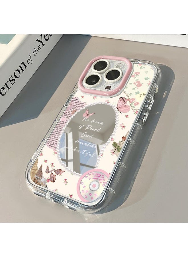 NIBEMINENT French Pearl Mirror Protective TPU Case Cover For iPhone 16 Pro