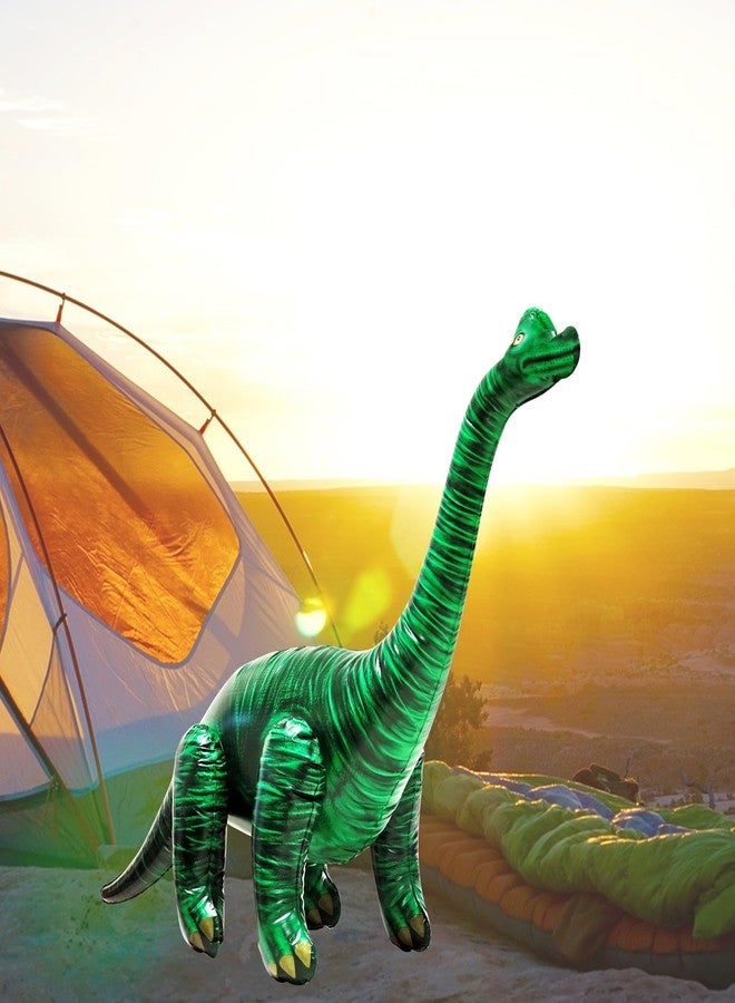 جيت كرييشنز ديناصور براكيوصور وبرونتوصور قابل للنفخ من جيت كرييشنز، مقاس 28 بوصة ارتفاعًا × 48 بوصة طولًا، لون أخضر غابي كلاسيكي، حيوان ما قبل التاريخ من العصر الجوراسي، دعامة للتصوير، مناسب لبرامج المدارس الصيفية، تميمة فريق مشجعي المباريات، قطعة واحدة - Image 5