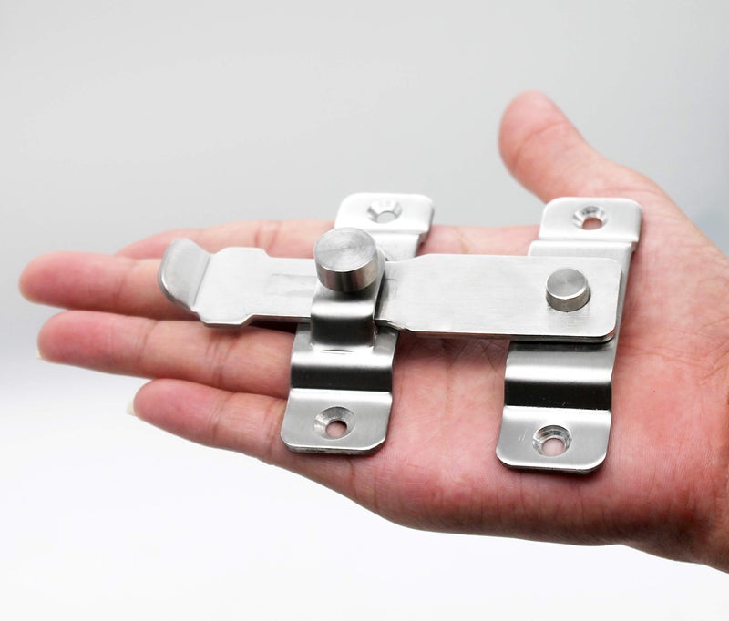 dingchi Barn Door Latch Sliding Lock Stainless Steel, Barns Doors Hasp Lock for Window Cabinet Garage and Shed Flip Gate Latches Latch Safety Barrel Bolt - Image 5