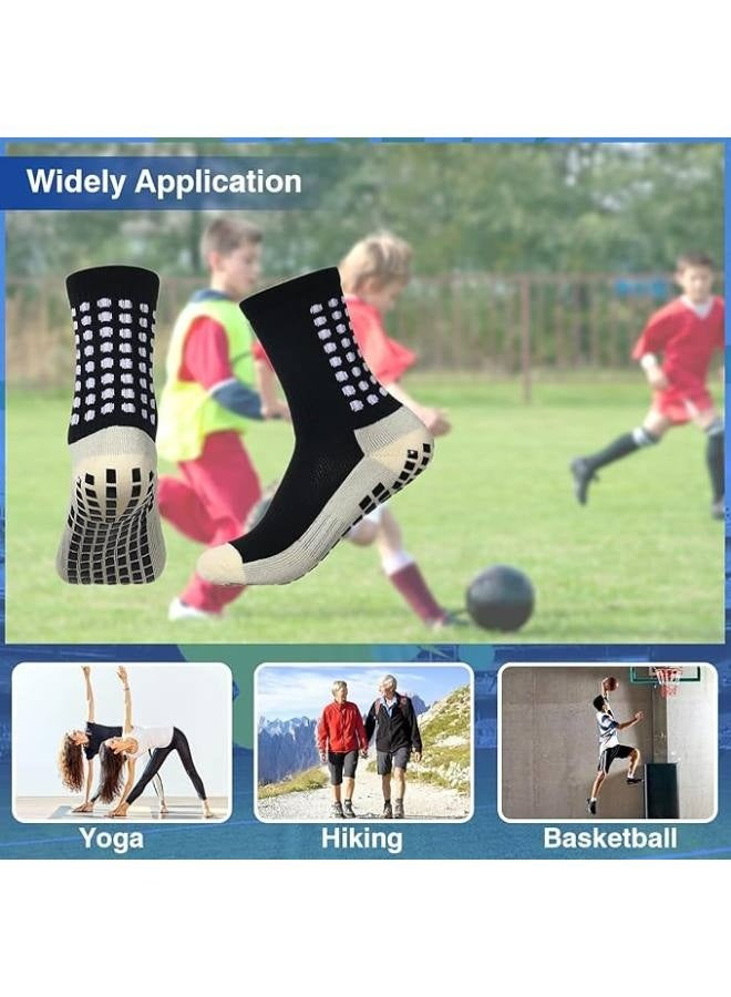 3 Pairs kids football socks,grip socks,Long Breathable Soccer Socks,Anti-Slip Football Socks Nonslip Football Socks for Running Training Sporting Socks for Boys Girls （black,white,navy blue） - Image 4