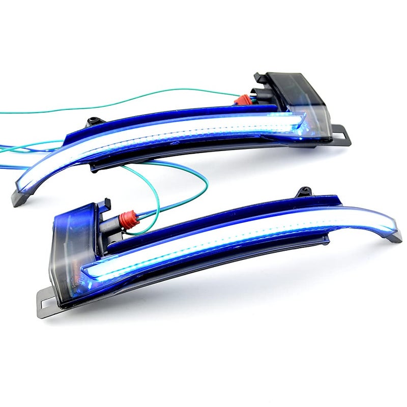 2 قطعة مجموعة إشارة انعطاف جانبية LED ديناميكية متسلسلة متوافقة مع أودي A6 A3 8P A4 A5 B8.5 RS3 RS4 RS5 - أزرق وأصفر - Image 1