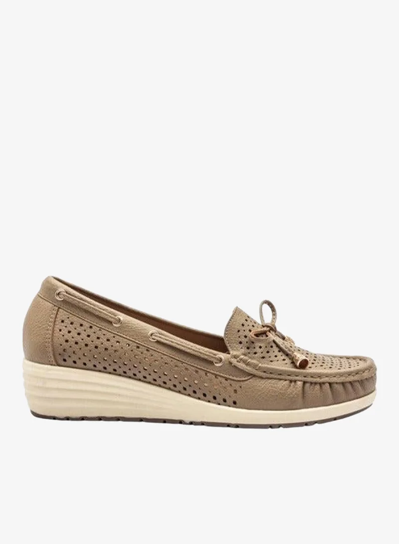 Le Confort Textured Slip-On Mocassins with Bow Detail