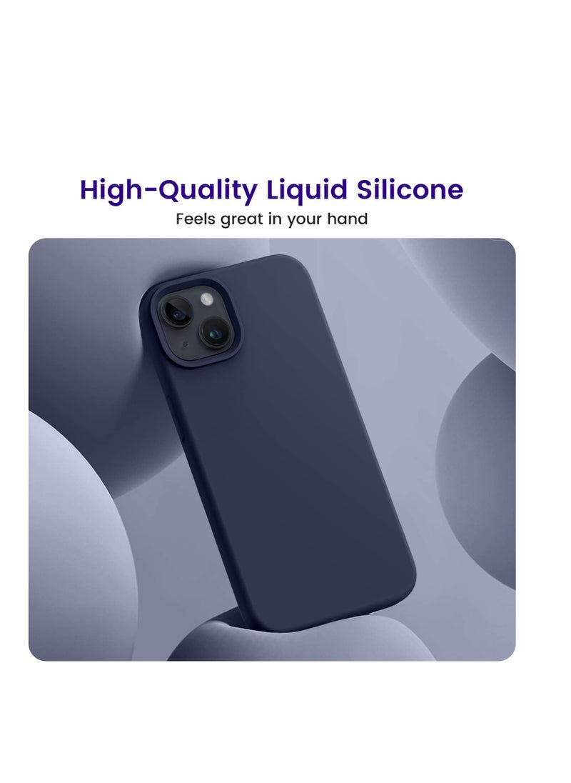 Compatible with iPhone 12 Pro Max Case,Ultra Slim Fit Phone Case Liquid Silicone Cover with Full Body Protection Anti-Scratch Shockproof Bumper & Soft Microfiber Lining,6.7 inch(Midnight Blue)