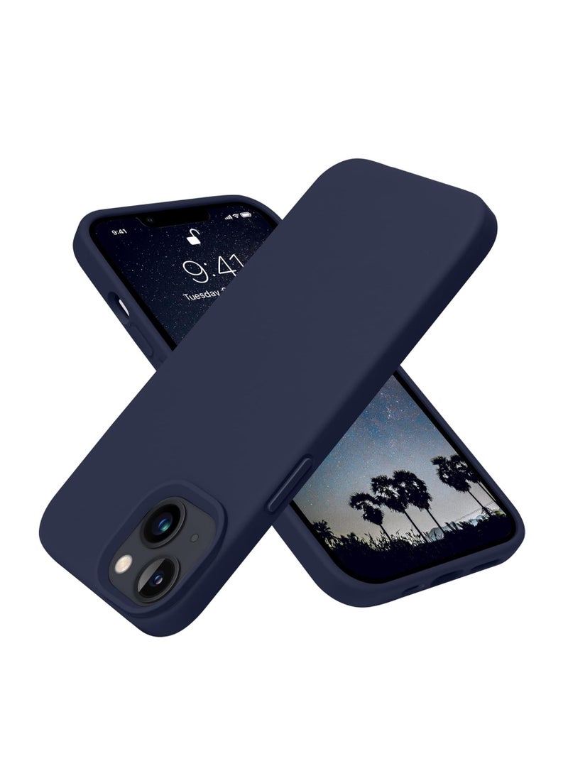 Compatible with iPhone 12 Pro Max Case,Ultra Slim Fit Phone Case Liquid Silicone Cover with Full Body Protection Anti-Scratch Shockproof Bumper & Soft Microfiber Lining,6.7 inch(Midnight Blue)