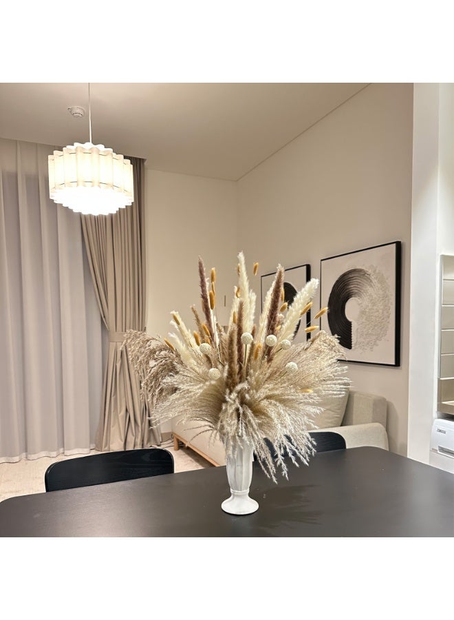 MirageBotanics 105 PCS Natural Dried Pampas Grass Boho Home Decor Bouquet Phragmites Dried Flowers Bouquet for Wedding Floral Arrangements Home Decorations - Image 1