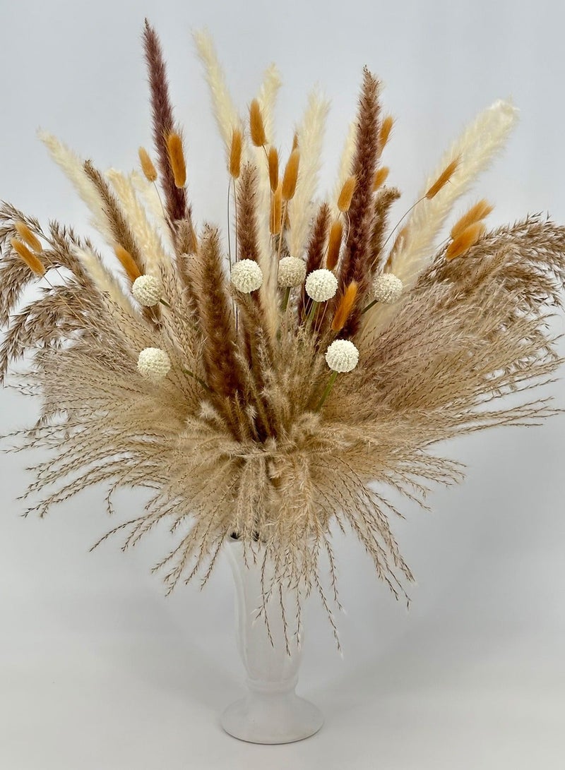 MirageBotanics 105 PCS Natural Dried Pampas Grass Boho Home Decor Bouquet Phragmites Dried Flowers Bouquet for Wedding Floral Arrangements Home Decorations - Image 3