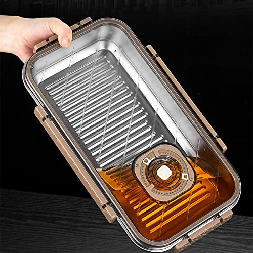 Delavala Stainless Steel Food Storage Box with Large Capacity and Lid Sealed Fridge Food Storage Container Kitchen Organiser Metal Food Container with Lid - Image 5