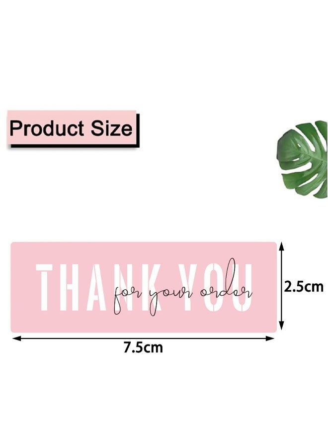 ملصقات شكر على طلبك مقاس 1 × 3 بوصة، ملصقات شكر وردية للشركات الصغيرة، تغليف للشركات الصغيرة، طلب، ديكور، هدايا، لفافتان - Image 2