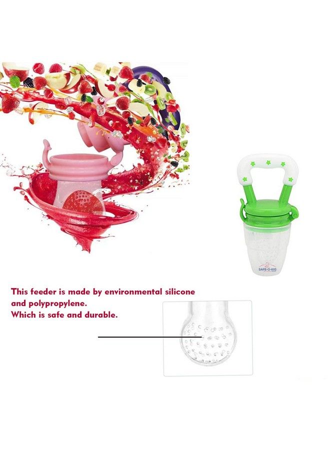 Safe-O-Kid Pack Of 1Bpa Free; Veggie Feed Nibbler; Fruit Nibbler;Silicone Food; Soft Pacifier;Feeder For Baby (S Size For 4 6 Months Babies)Green - Image 5