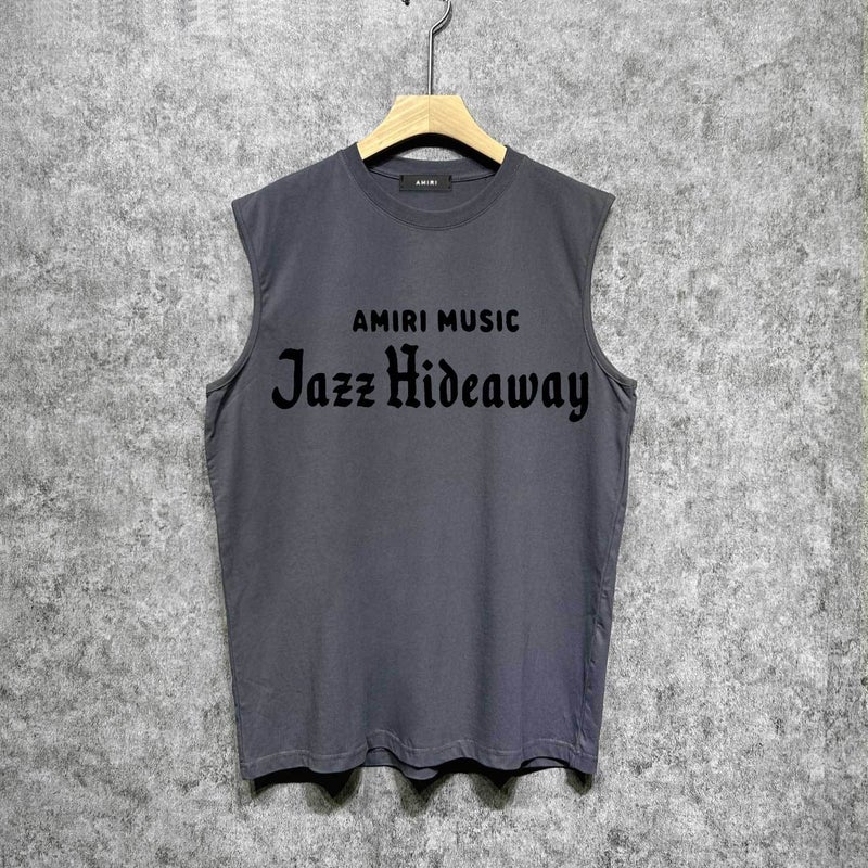 Amiri Trendy Brand Vintage American Washed Printed Waistcoat For Men And Women - Image 3