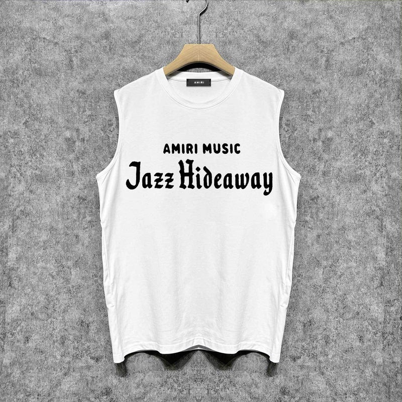 Amiri Trendy Brand Vintage American Washed Printed Waistcoat For Men And Women - Image 5