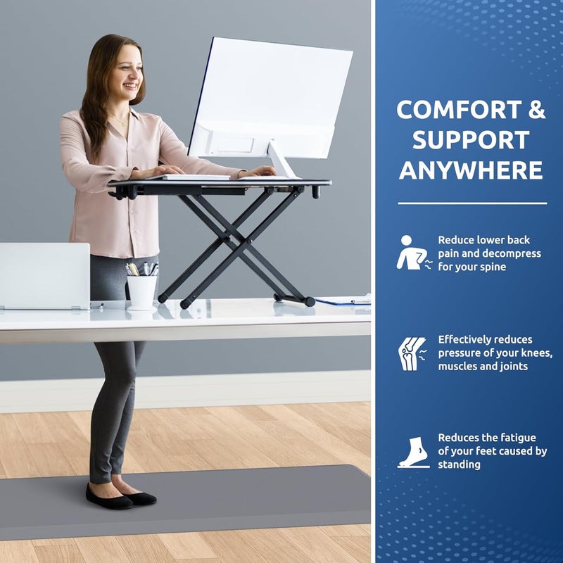 KitchenClouds Kitchen Mat Cushioned Anti Fatigue Kitchen Rug 0.8inch Non Slip Standing Mat Comfort Floor Mats for Sink Office (17.3"x60",Grey) - Image 4