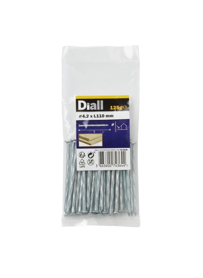 ACE Diall Galvanised Carbon Steel Twisted Nail Pack 4.2 x 110mm 