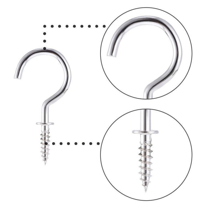 DIY Crafts DIY Crafts Pack Of 2 Pcs Hooks 1 Inch Cup Hooks Ceiling Hooks Nickel Plated Metal Hook Hold Pack Of 2 Pcs Hooks  - Image 2