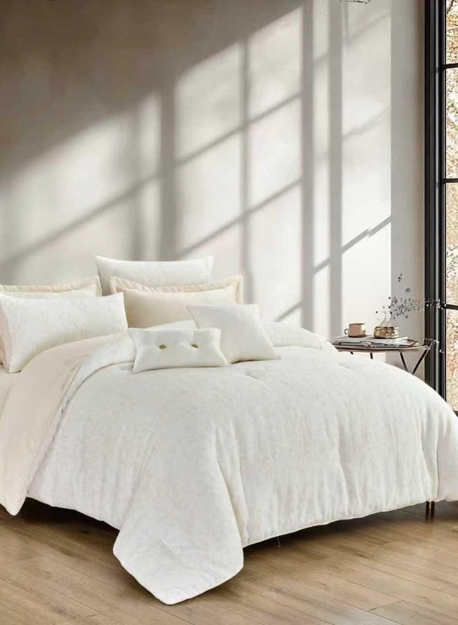 INREST Desert Sand Single Comforter Set 170 × 230 cm – Luxury 5 Pieces Jacquard Embroidered Bedding Set - Image 1