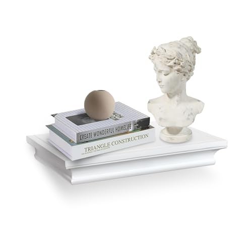 AH-DECOR AHDECOR White Floating Shelves Wall Mounted, Deeper Wall Storage Shelf for Home Décor, Super Sturdy, Easy to Install, 12” Wide, 7.75” Deep - Image 2