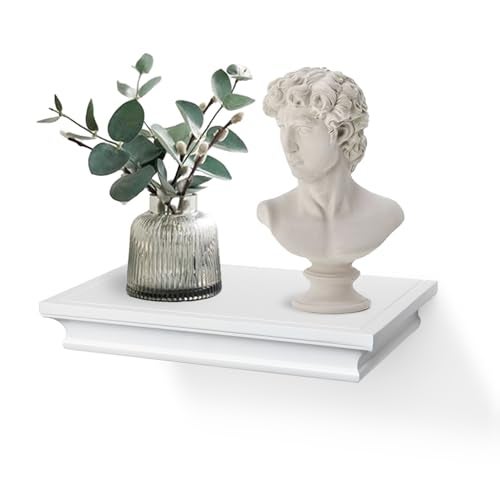 AH-DECOR AHDECOR White Floating Shelves Wall Mounted, Deeper Wall Storage Shelf for Home Décor, Super Sturdy, Easy to Install, 12” Wide, 7.75” Deep - Image 1