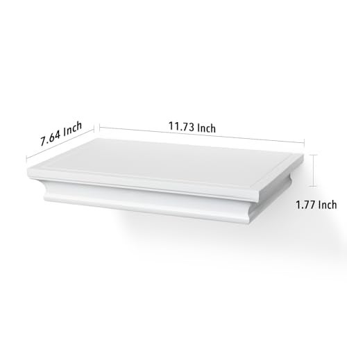 AH-DECOR AHDECOR White Floating Shelves Wall Mounted, Deeper Wall Storage Shelf for Home Décor, Super Sturdy, Easy to Install, 12” Wide, 7.75” Deep - Image 5