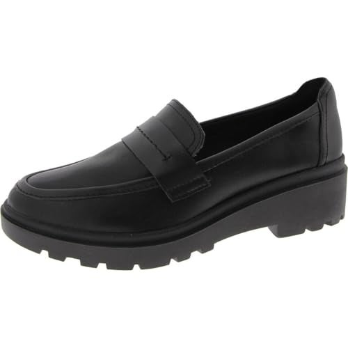 Clarks Collection Women's Calla Ease Loafer, Black Leather, 8.5 W US - Image 1