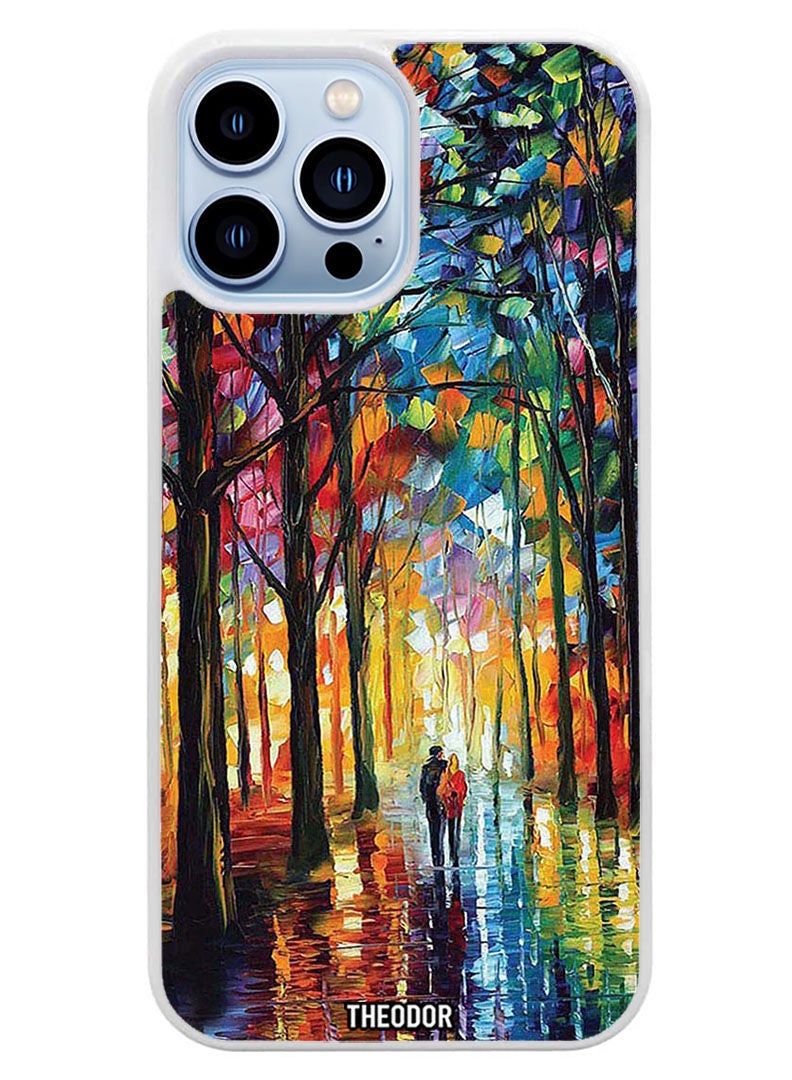 Theodor Protective Case Cover For APPLE IPHONE 14 Pro Colorful Art Couple (White Bumper) - Image 1