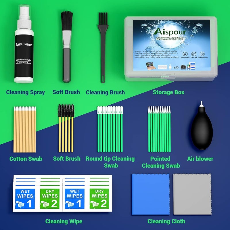 Aispour Phone Cleaning Kit, Phone Screen Cleaner, Cleaning Kit for iPhone Cell Phone Airpod, Cleaner Kit for iPhone Speaker Charging Port Cleaning Tool, Electronics Cleaning kit for Laptop USB C Lightning - Image 2