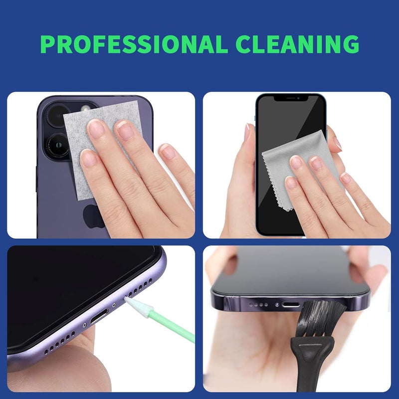 Aispour Phone Cleaning Kit, Phone Screen Cleaner, Cleaning Kit for iPhone Cell Phone Airpod, Cleaner Kit for iPhone Speaker Charging Port Cleaning Tool, Electronics Cleaning kit for Laptop USB C Lightning - Image 5