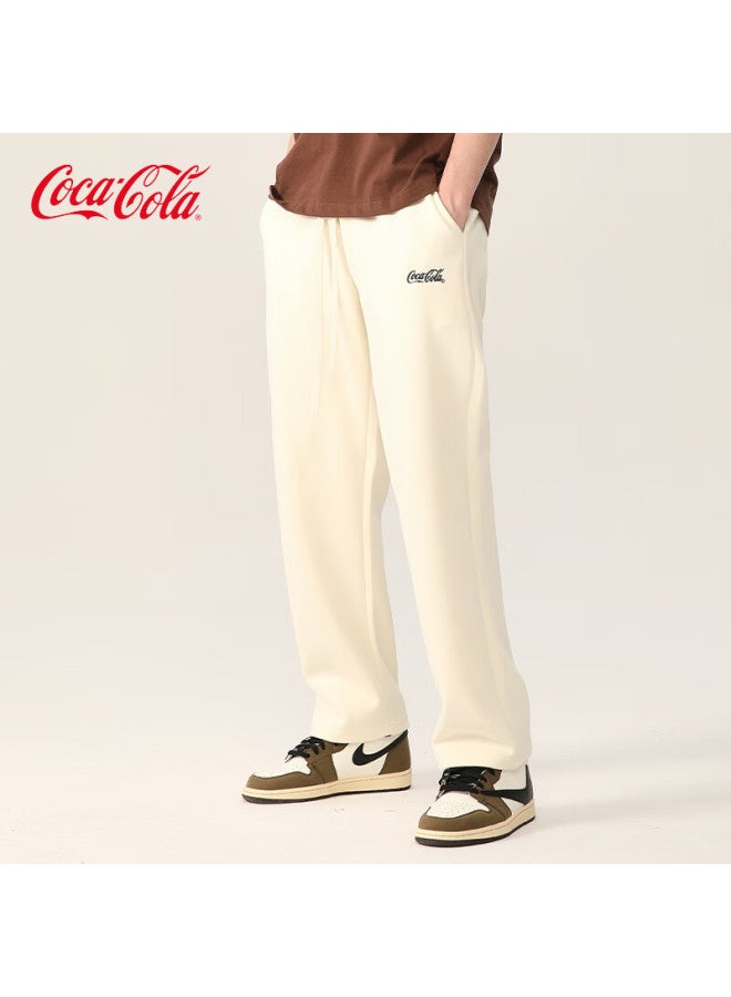 Coca-cola Casual Pants For Men, Summer Ice Silk Sweatpants, Loose Straight-leg Trousers For Couples, Light Apricot Color, Regular Size, S - Image 2